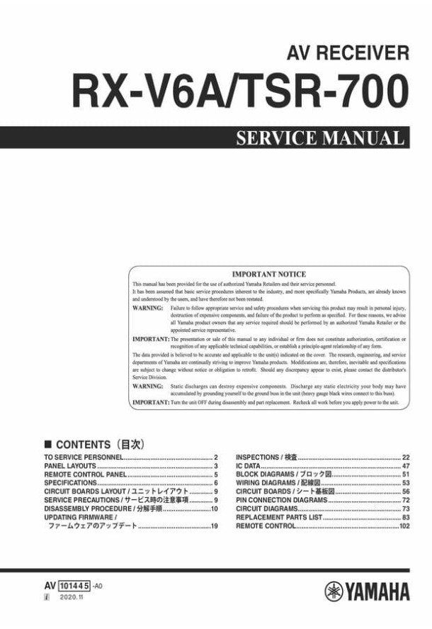 RX-V6A, TSR-700